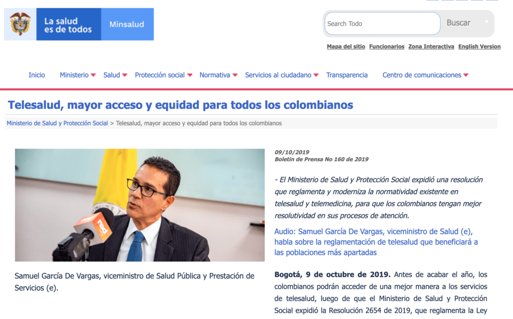 Telesalud, mayor acceso y equidad para todos los colombianos – Ministerio de  Salud